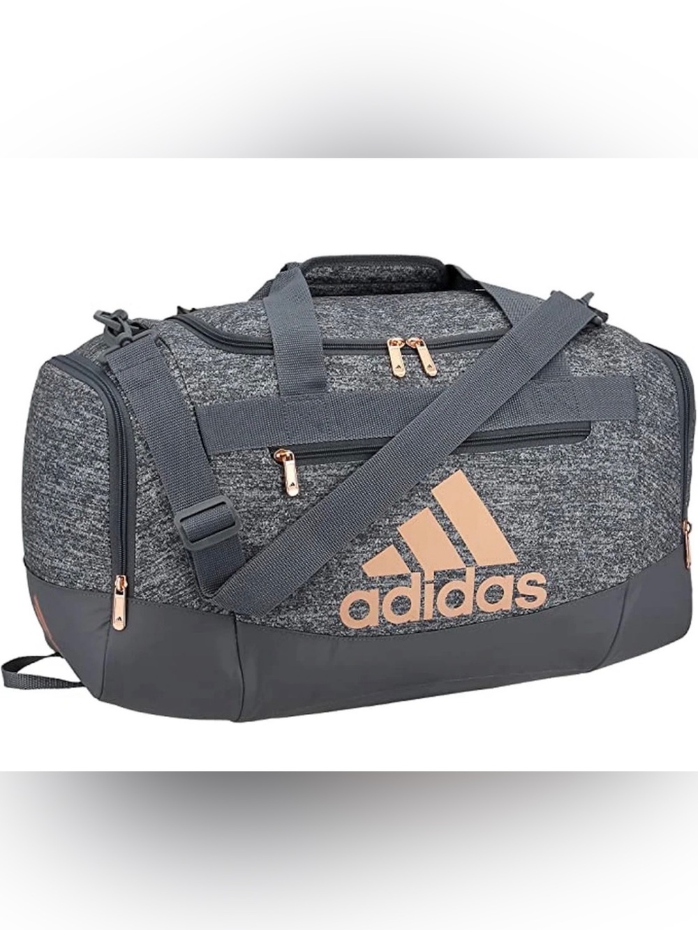 Adidas Defender IV Small Duffel Bag (Jersey Onix Grey/Rose Gold/Onix Grey)